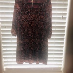 Pinkblush Maroon and tan dress NWT Size L